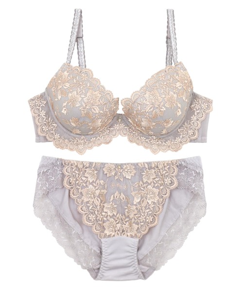 fran de lingerie(フランデランジェリー)の「Classical Floral クラシカルフローラル ブラ&ショーツセット B65-G80カップ(ブラ&ショーツ・レディース・ブラウン/シルバーグレー/アイボリー/チャコールグレー/オフホワイト/セージグリーン/ベージュ/ダークグレー/グリーン/サックスブルー/ブルー/ライトピンク・B65/B70/B75/C65/C70/C75/D65/D70/D75/D80/E65/E70/E75/E80/F65/F70/F75/F80/G65/G70/G75/G80)」の15枚目の写真