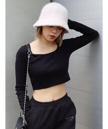 EVRIS | スクエアネッククロップドトップス(Tシャツ/カットソー)