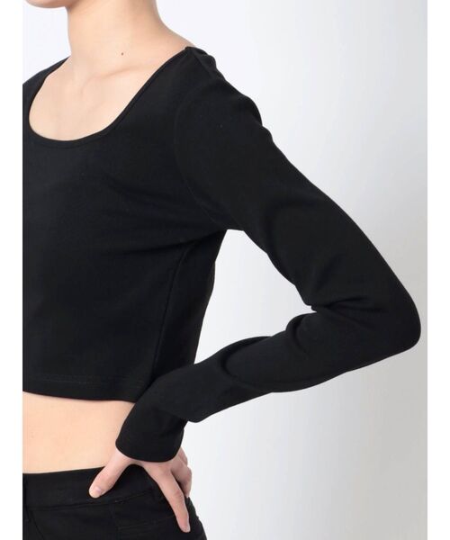 EVRIS（エヴリス）の「スクエアネッククロップドトップス（Tシャツ/カットソー・レディース・グレー/ホワイト/ブラック・FREE）」の15枚目の写真