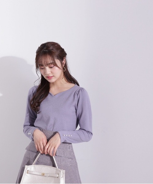 PROPORTION BODY DRESSING(プロポーションボディドレッシング)の「ハートカットアンジェリーナニット / 1213170101(ニット/セーター・レディース・イエロー/グレー/パープル・MEDIUM/SMALL)」の3枚目の写真