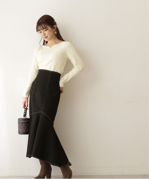 PROPORTION BODY DRESSING(プロポーションボディドレッシング)の「ハートカットアンジェリーナニット / 1213170101(ニット/セーター・レディース・イエロー/グレー/パープル・MEDIUM/SMALL)」の6枚目の写真