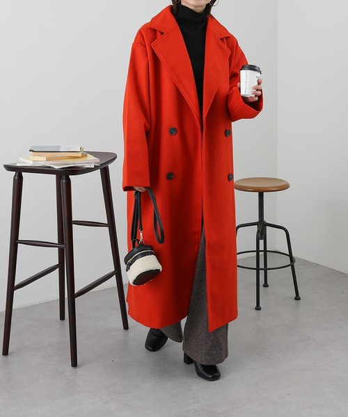 COLONY 2139（コロニートゥーワンスリーナイン）の「ダブルチェスターカラーコート（チェスターコート・レディース・パープル/オレンジ/グリーン・FREE）」の3枚目の写真