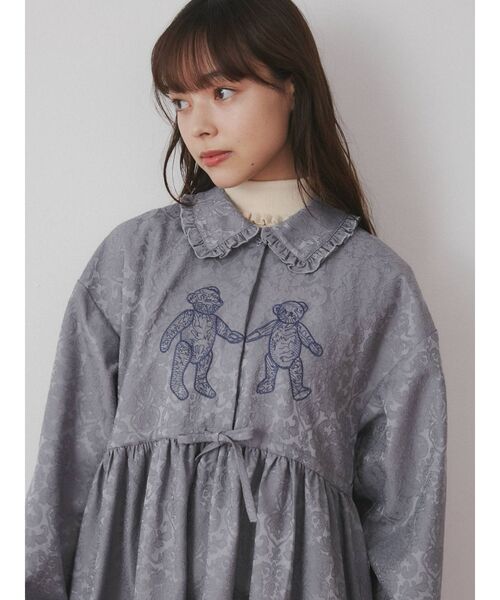 merry jenny（メリージェニー）の「bearジャガードシャツワンピース（ワンピース・レディース・ブラウン/ブルー/ブラック・FREE）」の10枚目の写真