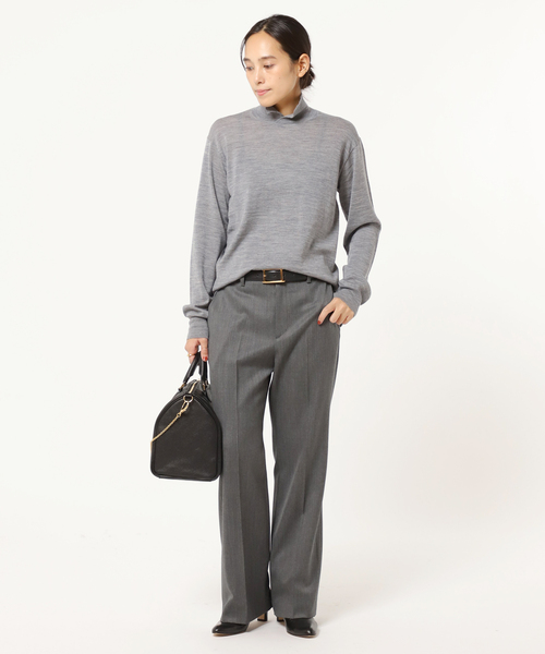 AP STUDIO（エーピーストゥディオ）の「バスターハイネックプルオーバーニット（ニット/セーター・レディース・ベージュ/チャコールグレー・FREE）」の8枚目の写真