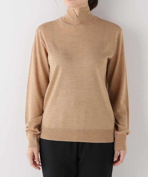 AP STUDIO（エーピーストゥディオ）の「バスターハイネックプルオーバーニット（ニット/セーター・レディース・ベージュ/チャコールグレー・FREE）」の19枚目の写真