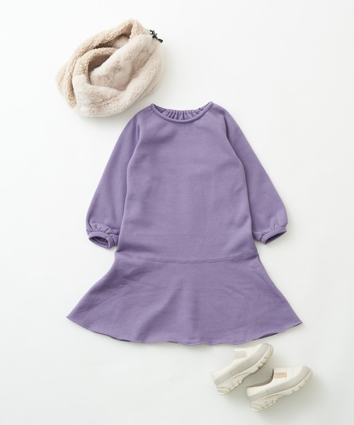 CIAOPANIC TYPY（チャオパニックティピー）の「【KIDS】【裏起毛】CVCスウェットマーメイドロングワンピース（ワンピース・キッズ・チャコールグレー/アイボリー/パープル・S/M/L/XL/XXL）」の6枚目の写真