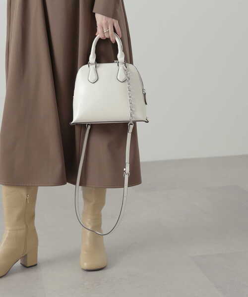 N.（N. Natural Beauty Basic）（エヌエヌナチュラルビューティーベーシック）の「チェーンデザインミニボストンバッグ（ハンドバッグ・レディース・ブラック/ホワイト/グリーン・ﾌﾘ-）」の19枚目の写真