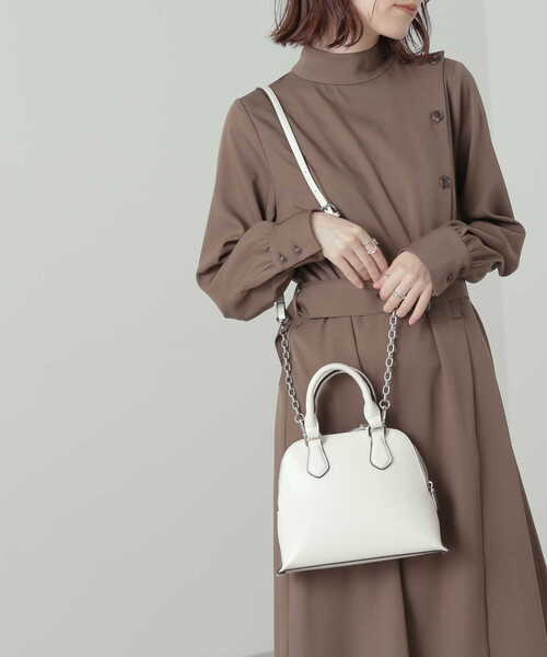 N.（N. Natural Beauty Basic）（エヌエヌナチュラルビューティーベーシック）の「チェーンデザインミニボストンバッグ（ハンドバッグ・レディース・ブラック/ホワイト/グリーン・ﾌﾘ-）」の21枚目の写真