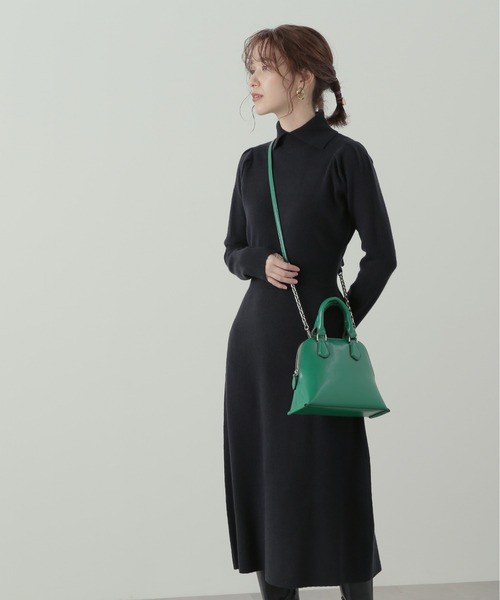 N.（N. Natural Beauty Basic）（エヌエヌナチュラルビューティーベーシック）の「チェーンデザインミニボストンバッグ（ハンドバッグ・レディース・ブラック/ホワイト/グリーン・ﾌﾘ-）」の7枚目の写真