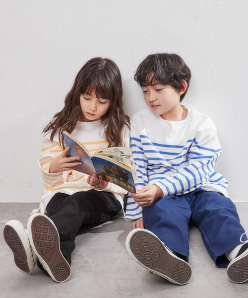 coen（コーエン）の「パネルボーダーロングスリーブTシャツ（Tシャツ/カットソー・キッズ・オレンジ/コバルトブルー・100/110/120/130/140/150）」の10枚目の写真