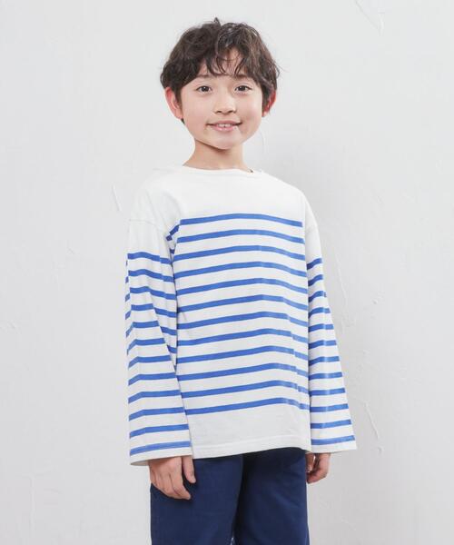 coen（コーエン）の「パネルボーダーロングスリーブTシャツ（Tシャツ/カットソー・キッズ・オレンジ/コバルトブルー・100/110/120/130/140/150）」の17枚目の写真