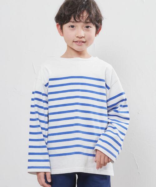 coen（コーエン）の「パネルボーダーロングスリーブTシャツ（Tシャツ/カットソー・キッズ・オレンジ/コバルトブルー・100/110/120/130/140/150）」の21枚目の写真