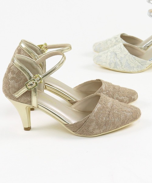 LibertyDoll(リバティードール)の「LibertyDoll/ポインテッドトゥセパレートストラップグリッターパンプス(1201/1201-SA)(パンプス・レディース・ベージュ/ブラック/シルバー・SS/L/M/3L/LL/S)」の2枚目の写真