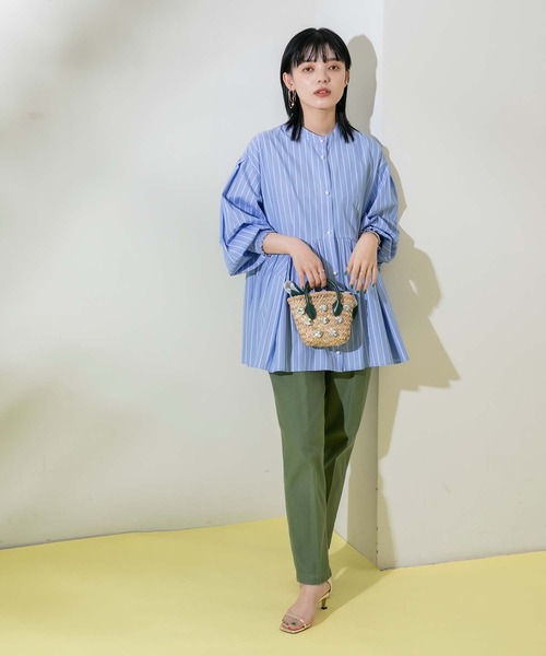 Eimee Law（エイミーロウ）の「コクーンフォルム ストライプ ブラウス（シャツ/ブラウス・レディース・ライトブルー/インディゴブルー/アイボリー・38）」の19枚目の写真