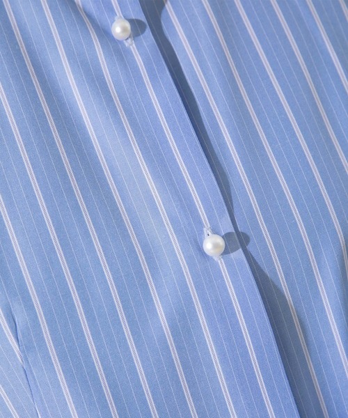 Eimee Law（エイミーロウ）の「コクーンフォルム ストライプ ブラウス（シャツ/ブラウス・レディース・ライトブルー/インディゴブルー/アイボリー・38）」の21枚目の写真