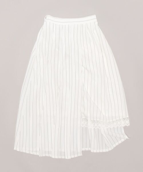 【gazelle】アシメプリーツスカート・ホワイト3点 アシメティアードプリーツスカート[品番：MKSW0059151]｜dazzlin