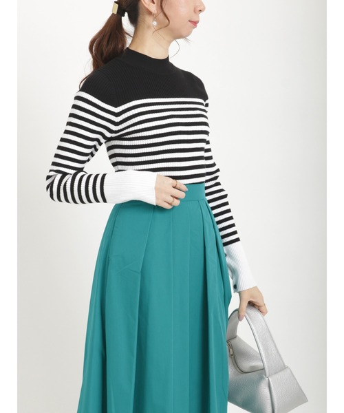 Te chichi（テチチ）の「2way袖口スリットリブニット（ニット/セーター・レディース・ネイビー/グリーン/ブラック/オフホワイト・ﾌﾘ-）」の3枚目の写真