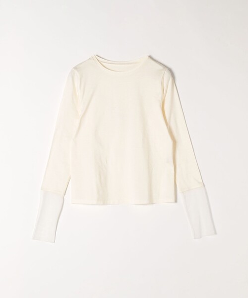 SHIPS any(シップス エニィ)の「SHIPS any:〈洗濯機可能〉レイヤード スリーブメッシュ プルオーバー(Tシャツ/カットソー・レディース・オフホワイト/その他/ホワイト系その他・ONE SIZE)」の4枚目の写真