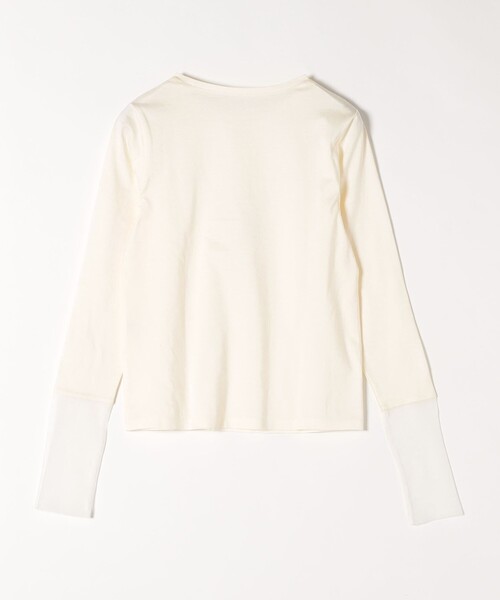 SHIPS any(シップス エニィ)の「SHIPS any:〈洗濯機可能〉レイヤード スリーブメッシュ プルオーバー(Tシャツ/カットソー・レディース・オフホワイト/その他/ホワイト系その他・ONE SIZE)」の6枚目の写真