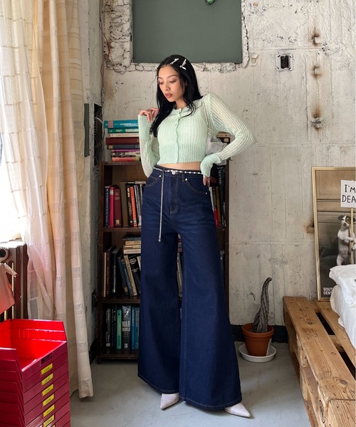 EPIMI E'PIMMY（エピミエピミー）の「透かし編みコンパクトクルーカーディガン（カーディガン/ボレロ・レディース・ベージュ/ミント/ピンクベージュ/ブラック・MEDIUM）」の22枚目の写真