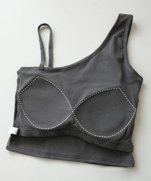 SAISON DE PAPILLON（セゾンドパピヨン）の「ワンショルダーストレッチ抜群タンクトップ（その他アンダーウェア/インナー・レディース・チャコール/ホワイト/ブラック/ベージュ・フリー）」の5枚目の写真