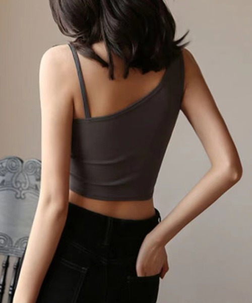 SAISON DE PAPILLON（セゾンドパピヨン）の「ワンショルダーストレッチ抜群タンクトップ（その他アンダーウェア/インナー・レディース・チャコール/ホワイト/ブラック/ベージュ・フリー）」の22枚目の写真