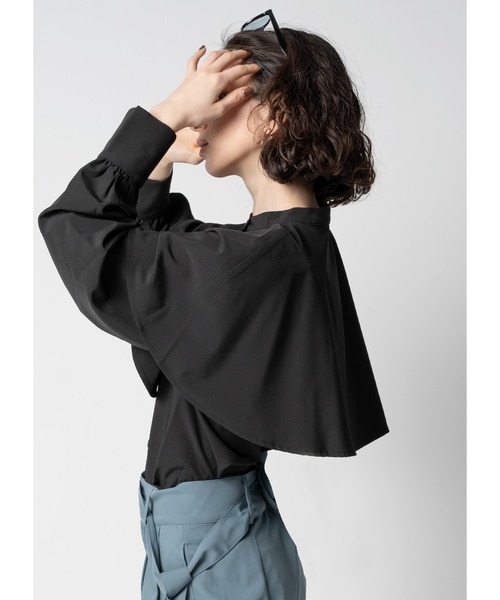 Adoon plain（アドーンプレーン）の「ケープブラウス（シャツ/ブラウス・レディース・ホワイト/ライトイエロー/ブルー/ブラック・FREE）」の22枚目の写真