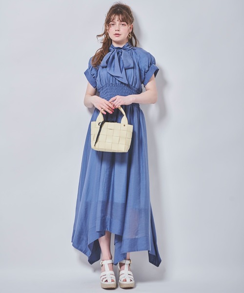 TORY BURCH ：バルーン袖 ワンピース セール】ウォッシャブル / ボイルティアードバルーン袖