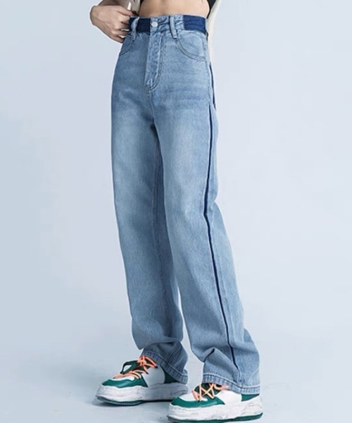 セール】色落ちデザインデニムパンツ（デニムパンツ）｜DIAVEL