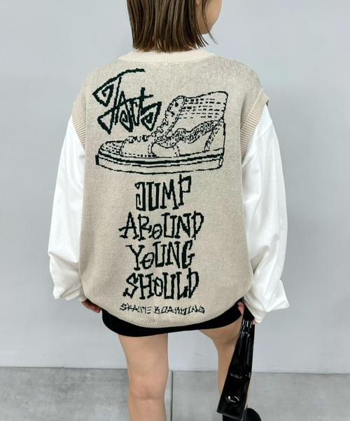 WHO'S WHO gallery(フーズフーギャラリー)の「COOPER FACTスニーカーニットベスト(ベスト・レディース・ブラック/ネイビー/ライトグレー/ベージュ・FREE)」の4枚目の写真