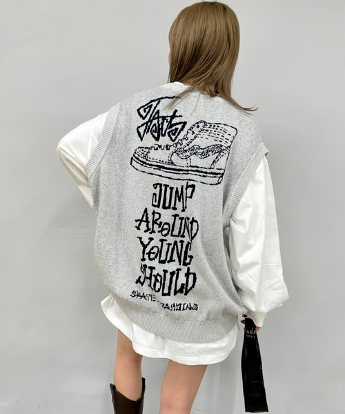 WHO'S WHO gallery(フーズフーギャラリー)の「COOPER FACTスニーカーニットベスト(ベスト・レディース・ブラック/ネイビー/ライトグレー/ベージュ・FREE)」の3枚目の写真