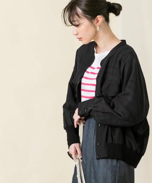 Gready Brilliant（グレディブリリアン）の「シアーミリタリーブルゾン（ミリタリージャケット・レディース・ブラック/オフホワイト・FREE）」の22枚目の写真