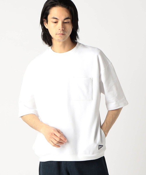 Grand PARK（グランドパーク）の「ミニ裏毛半袖スウェット（Tシャツ/カットソー・メンズ・ラベンダー/カーキ/ベージュ/チャコールグレー/ホワイト・MEDIUM/LARGE）」の2枚目の写真