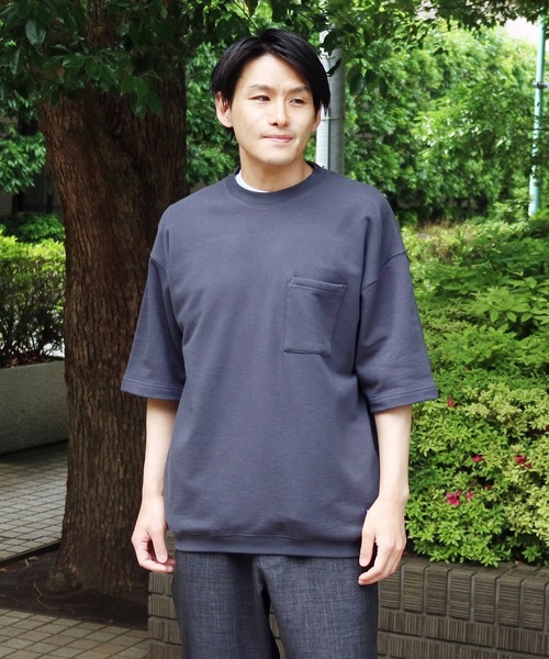 Grand PARK（グランドパーク）の「ミニ裏毛半袖スウェット（Tシャツ/カットソー・メンズ・ラベンダー/カーキ/ベージュ/チャコールグレー/ホワイト・MEDIUM/LARGE）」の21枚目の写真