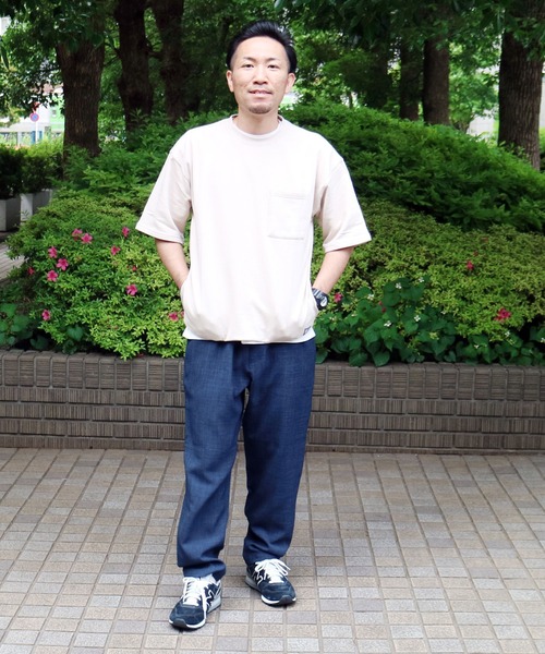 Grand PARK（グランドパーク）の「ミニ裏毛半袖スウェット（Tシャツ/カットソー・メンズ・ラベンダー/カーキ/ベージュ/チャコールグレー/ホワイト・MEDIUM/LARGE）」の20枚目の写真