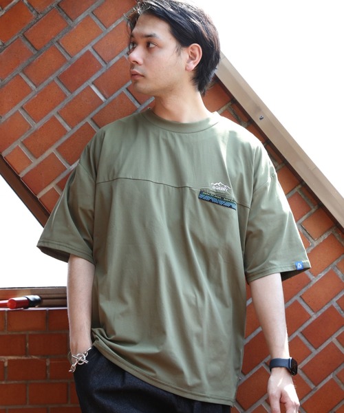 GERRY(ジェリー)の「GERRY エスニックテープ半袖Tシャツ(Tシャツ/カットソー・メンズ・カーキ/ブラック/アイボリー・MEDIUM/LARGE/X-LARGE)」の3枚目の写真