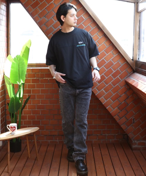 GERRY(ジェリー)の「GERRY エスニックテープ半袖Tシャツ(Tシャツ/カットソー・メンズ・カーキ/ブラック/アイボリー・MEDIUM/LARGE/X-LARGE)」の7枚目の写真