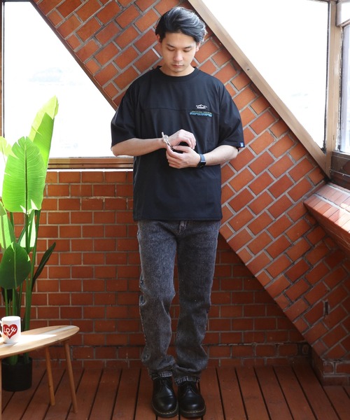 GERRY(ジェリー)の「GERRY エスニックテープ半袖Tシャツ(Tシャツ/カットソー・メンズ・カーキ/ブラック/アイボリー・MEDIUM/LARGE/X-LARGE)」の8枚目の写真