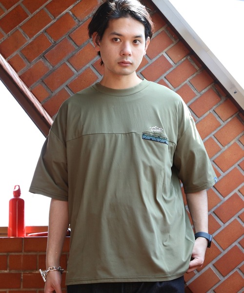 GERRY(ジェリー)の「GERRY エスニックテープ半袖Tシャツ(Tシャツ/カットソー・メンズ・カーキ/ブラック/アイボリー・MEDIUM/LARGE/X-LARGE)」の11枚目の写真