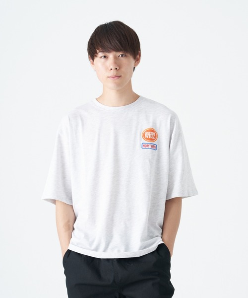 CORISCO(コリスコ)の「ワッペン付き 半袖BIG TEE(M1)(Tシャツ/カットソー・メンズ・ブルー/ライトグレー/ホワイト/ブラック/レッド/グリーン・LARGE/MEDIUM/X-LARGE)」の1枚目の写真