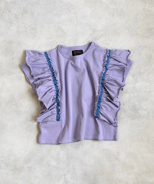 BIG FIELD（ビッグフィールド）の「ピグメントフリルTシャツ(90～150cm)（Tシャツ/カットソー・キッズ・チャコール/ラベンダー/ライトグリーン・90/100/110/130/140/150/120）」の3枚目の写真