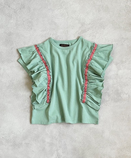 BIG FIELD（ビッグフィールド）の「ピグメントフリルTシャツ(90～150cm)（Tシャツ/カットソー・キッズ・チャコール/ラベンダー/ライトグリーン・90/100/110/130/140/150/120）」の2枚目の写真
