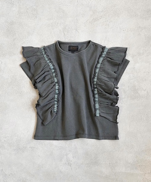 BIG FIELD（ビッグフィールド）の「ピグメントフリルTシャツ(90～150cm)（Tシャツ/カットソー・キッズ・チャコール/ラベンダー/ライトグリーン・90/100/110/130/140/150/120）」の15枚目の写真