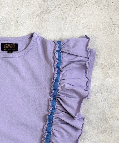 BIG FIELD（ビッグフィールド）の「ピグメントフリルTシャツ(90～150cm)（Tシャツ/カットソー・キッズ・チャコール/ラベンダー/ライトグリーン・90/100/110/130/140/150/120）」の16枚目の写真