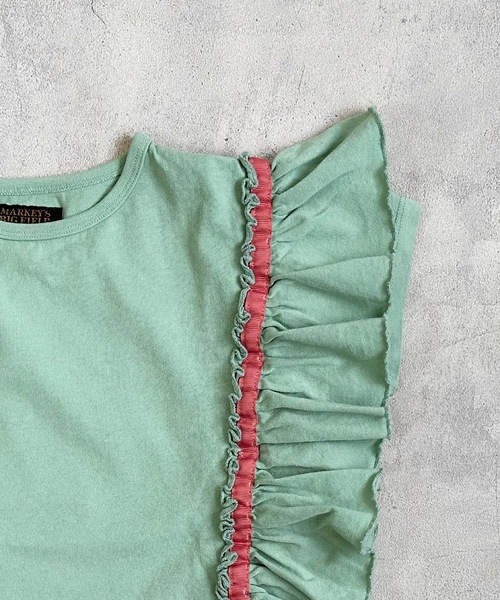 BIG FIELD（ビッグフィールド）の「ピグメントフリルTシャツ(90～150cm)（Tシャツ/カットソー・キッズ・チャコール/ラベンダー/ライトグリーン・90/100/110/130/140/150/120）」の8枚目の写真