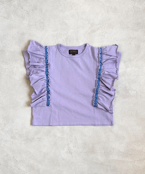 BIG FIELD（ビッグフィールド）の「ピグメントフリルTシャツ(90～150cm)（Tシャツ/カットソー・キッズ・チャコール/ラベンダー/ライトグリーン・90/100/110/130/140/150/120）」の6枚目の写真