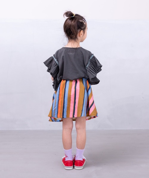 BIG FIELD（ビッグフィールド）の「ピグメントフリルTシャツ(90～150cm)（Tシャツ/カットソー・キッズ・チャコール/ラベンダー/ライトグリーン・90/100/110/130/140/150/120）」の5枚目の写真
