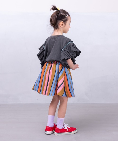 BIG FIELD（ビッグフィールド）の「ピグメントフリルTシャツ(90～150cm)（Tシャツ/カットソー・キッズ・チャコール/ラベンダー/ライトグリーン・90/100/110/130/140/150/120）」の7枚目の写真