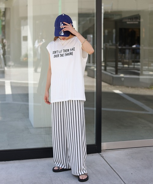 COLONY 2139（コロニートゥーワンスリーナイン）の「リッチコットンロゴプリントノースリーブ（タンクトップ・レディース・オフホワイト・FREE）」の8枚目の写真