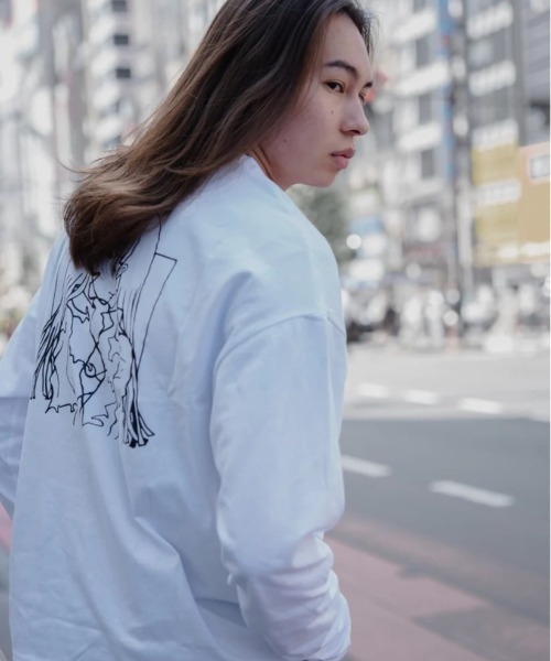 L.H.P（エルエイチピー）の「gibous/ギボス/コラボ ロングスリーブTシャツ/ロンT（Tシャツ/カットソー・レディース・ブラック/ホワイト・L/M）」の5枚目の写真